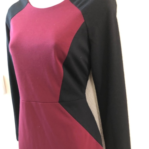 Banana republic- Burgundy/blk color block dress - Picture 4 of 5